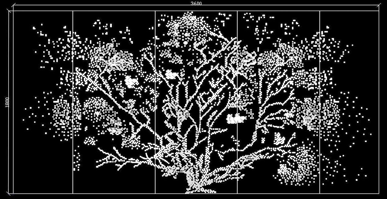 Tree Pattern Jali Design CAD File for Partition and Wall